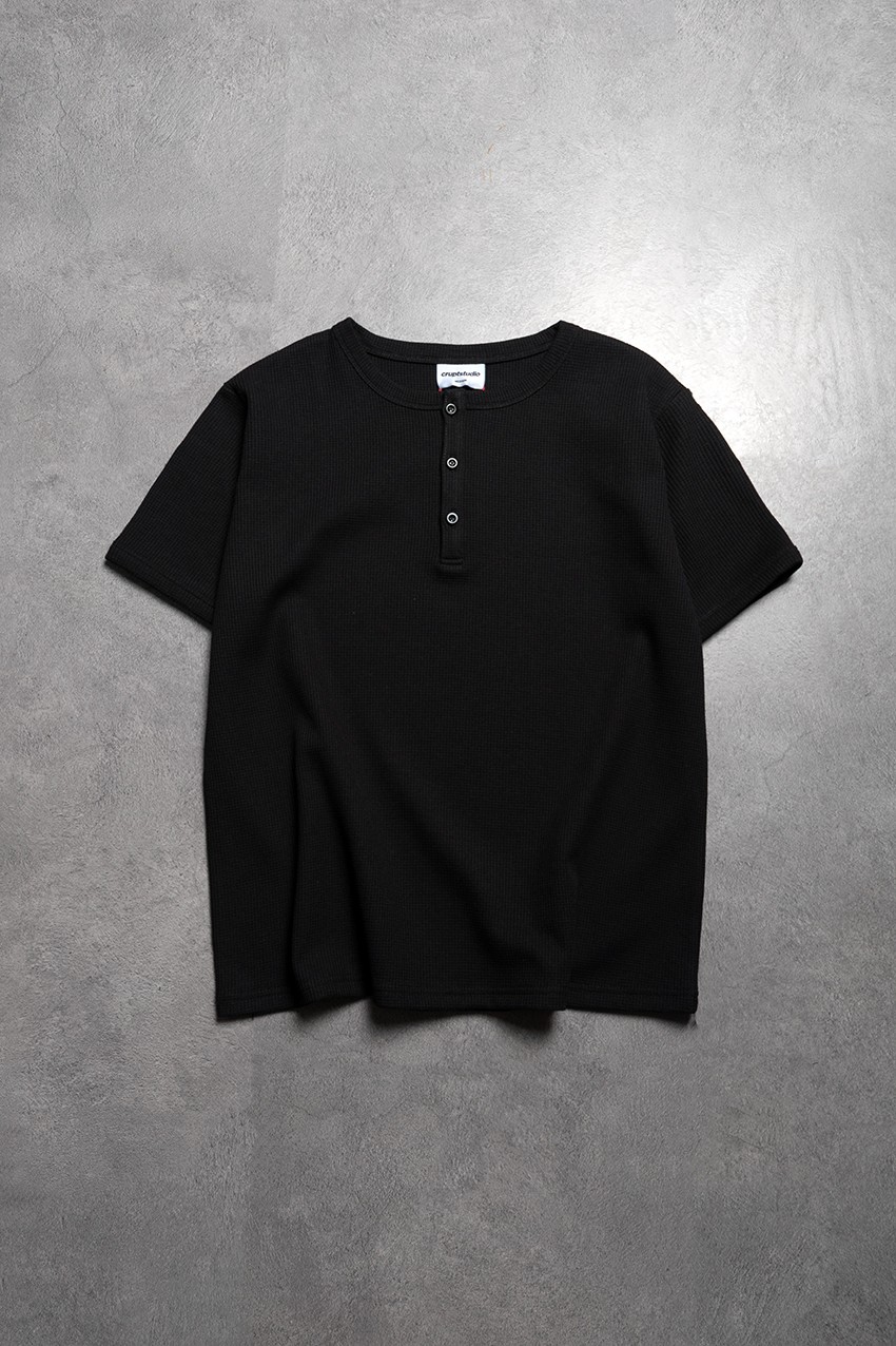 Siyah Waffle Henley Erkek Tişört - Aksesuarix - Türkiye´nin En