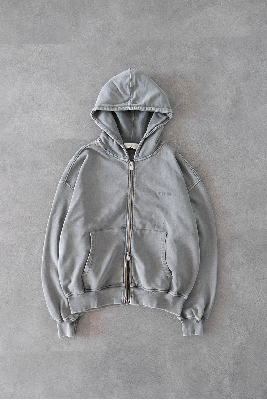 Gri Yıkamalı Oversize Erkek Ceket Hoodie - Aksesuarix - Türkiye
